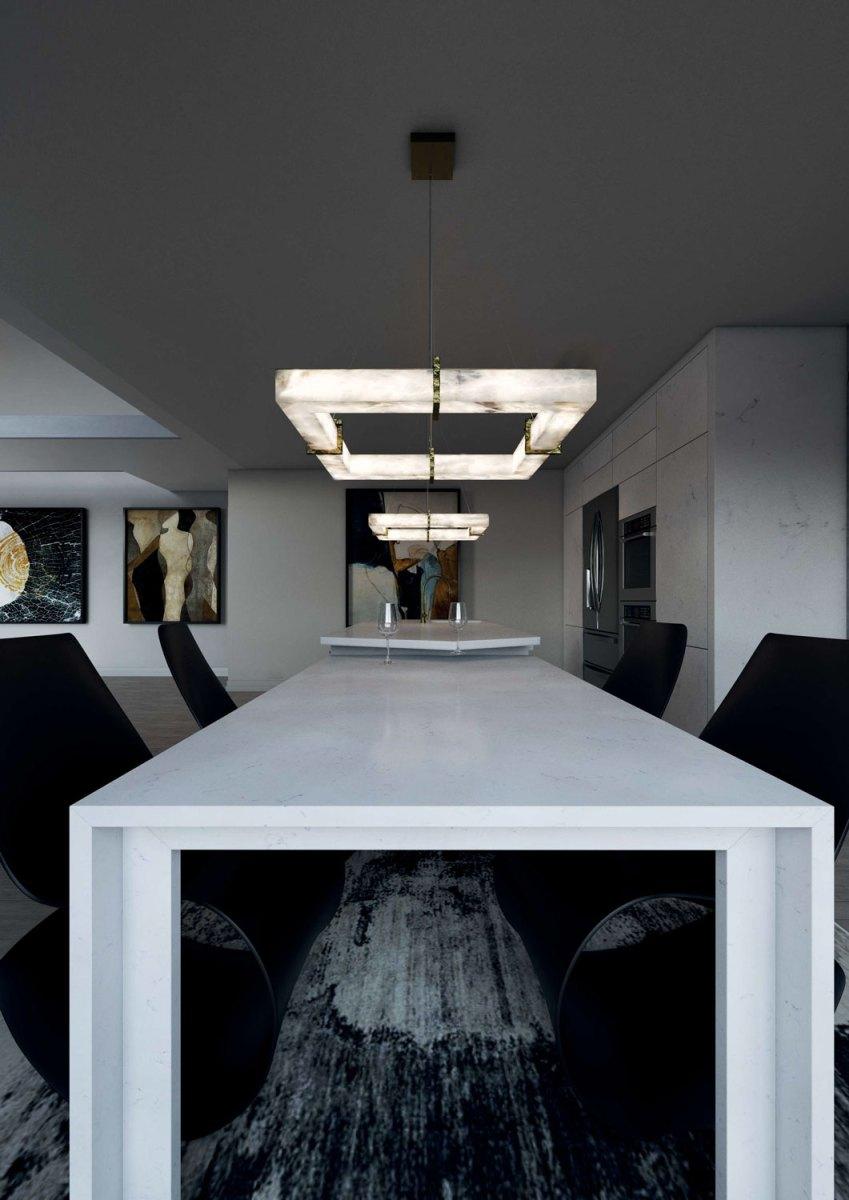 Lampada a sospensione Talassa in metallo nero lucido di Alabastro Italiano In condizioni Nuovo in vendita a Geneve, CH
