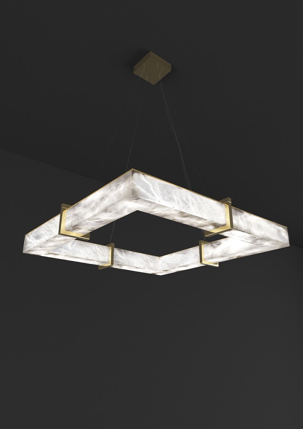 Talassa Shiny Gold Metal Pendant Lamp by Alabastro Italiano
Dimensions: D 80 x W 80 x H 11 cm.
Materials: White alabaster and metal.

Available in different finishes: Shiny Silver, Bronze, Brushed Brass, Ruggine of Florence, Brushed Burnished, Shiny