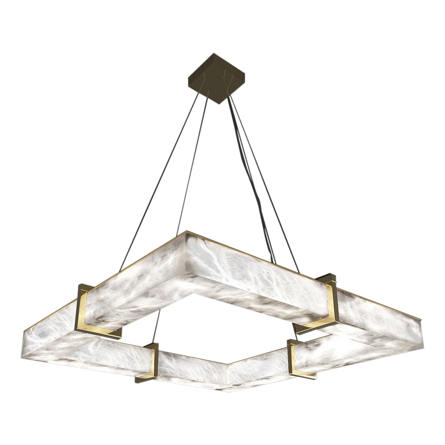 Talassa Lampe pendante en métal doré brillant par Alabastro Italiano