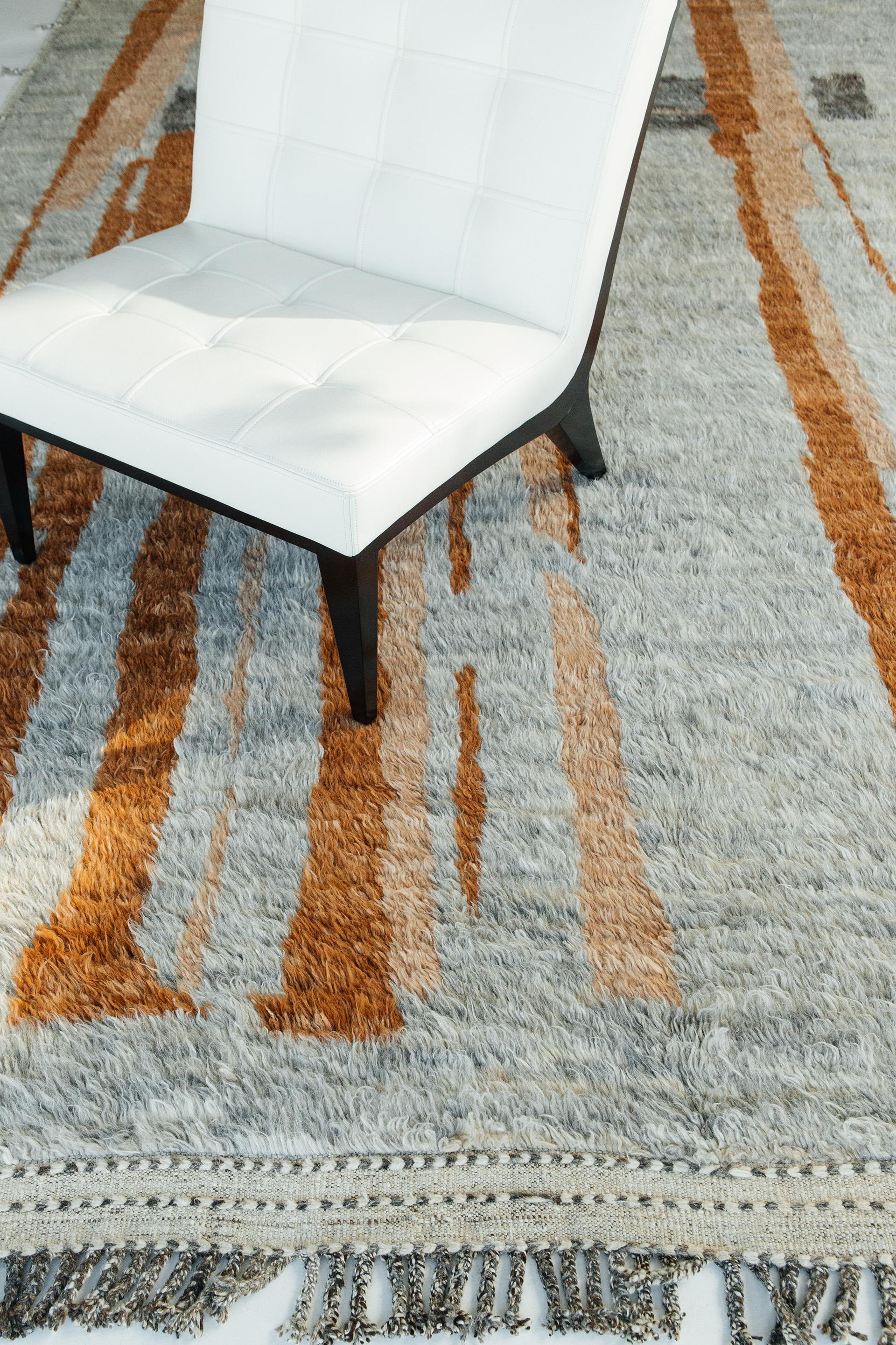 Grey shag rug with saturated design details inspired by Moroccan Azilals recreated for the modern design world. Talassemtane can withstand high amounts of traffic, crafted to be lived on. Designed in Los Angeles.




Rug number: 28185
Size: