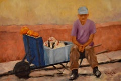 Frutero ambulante, Painting, Oil on Wood Panel