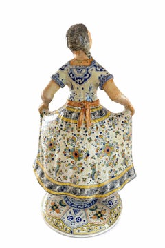 Talavera China Poblana Tile Doll Statue Mexican Art Majolica Woman Sculpture