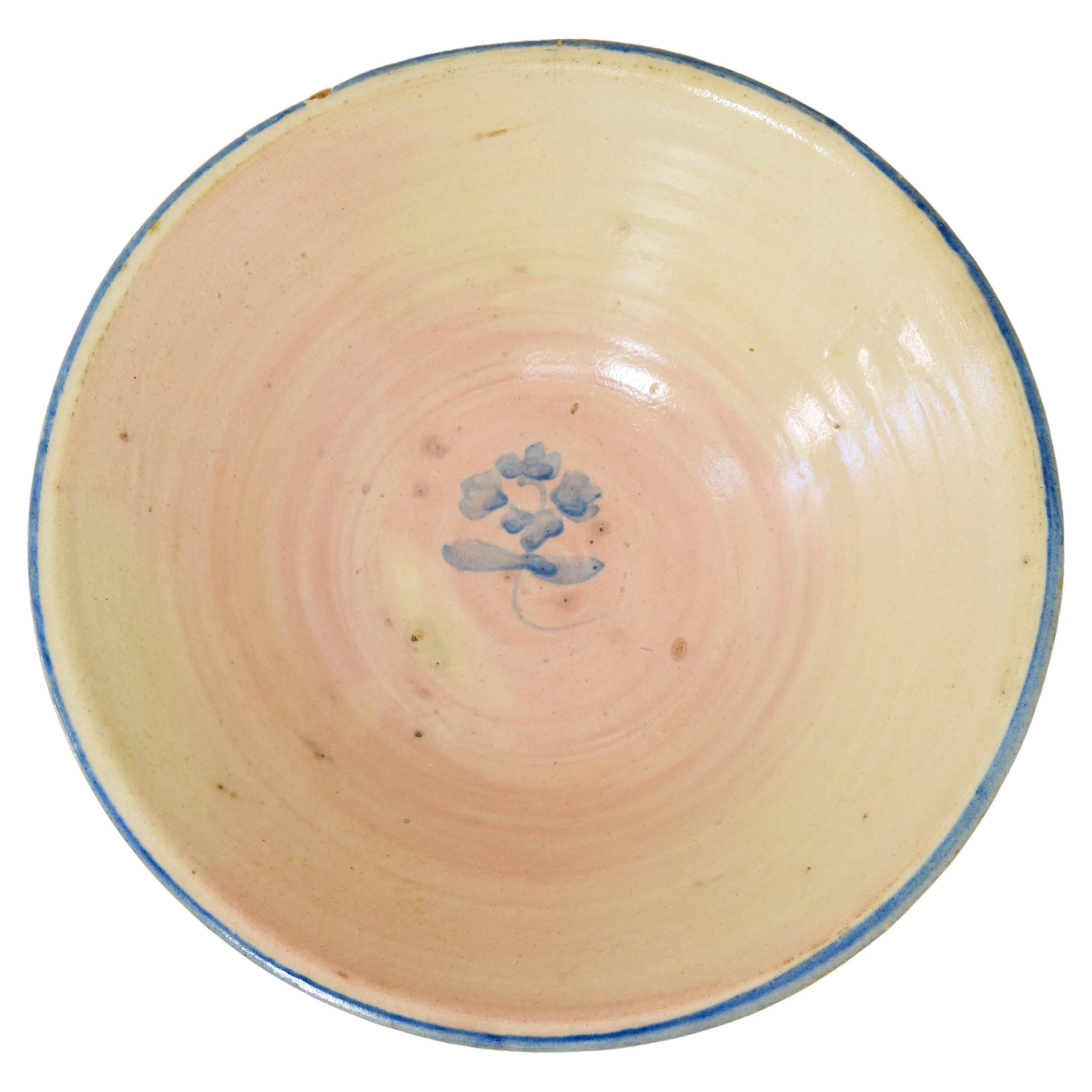 Talavera de la Reina Dish Lebrillo Parsley Ceramic from Spain XIX For Sale