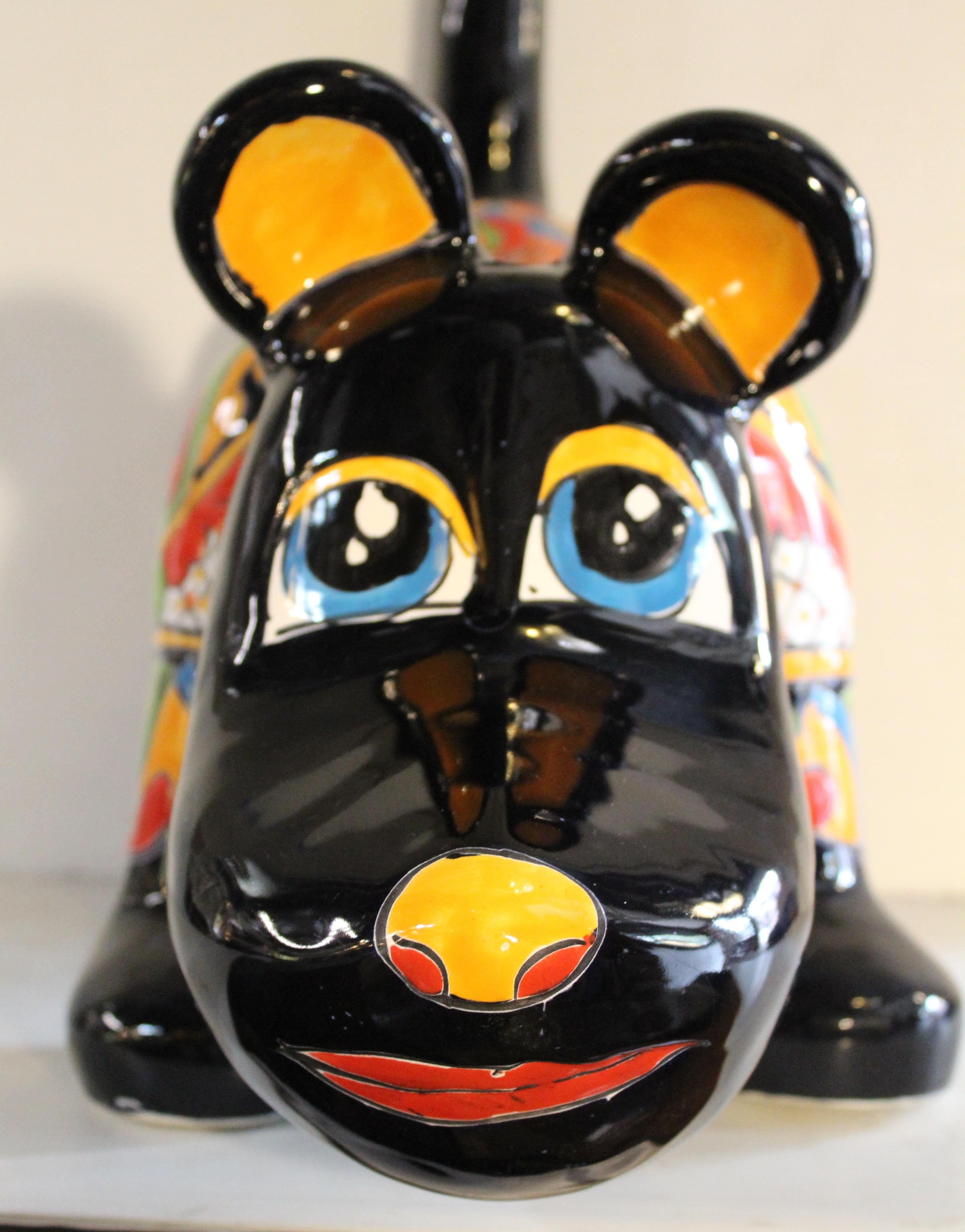 Pottery Talavera Dog Sculpture For Sale