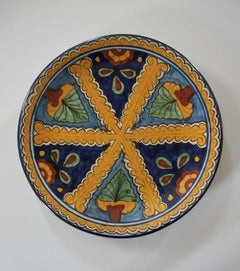 Talavera Folk Art Pottery Charger - Hand Painted - Mexico - Circa 1980's