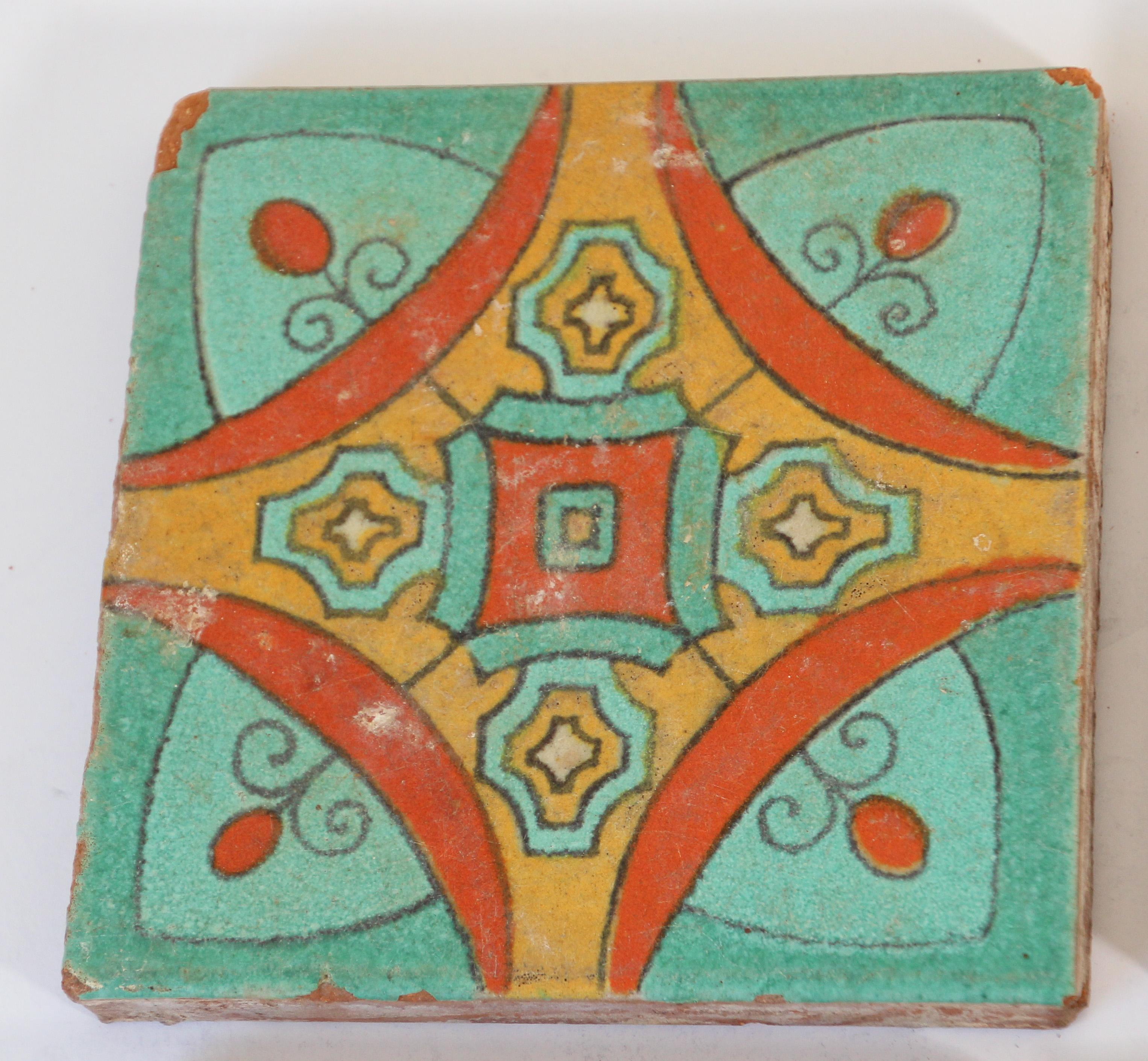 Talavera Handcrafted Spanish Wall Tiles Set of 8 For Sale 1