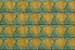 Talavera Mural Azulejo Tile Folk Mexico Ceramic Green Wall Mosaic Pyramid Relief