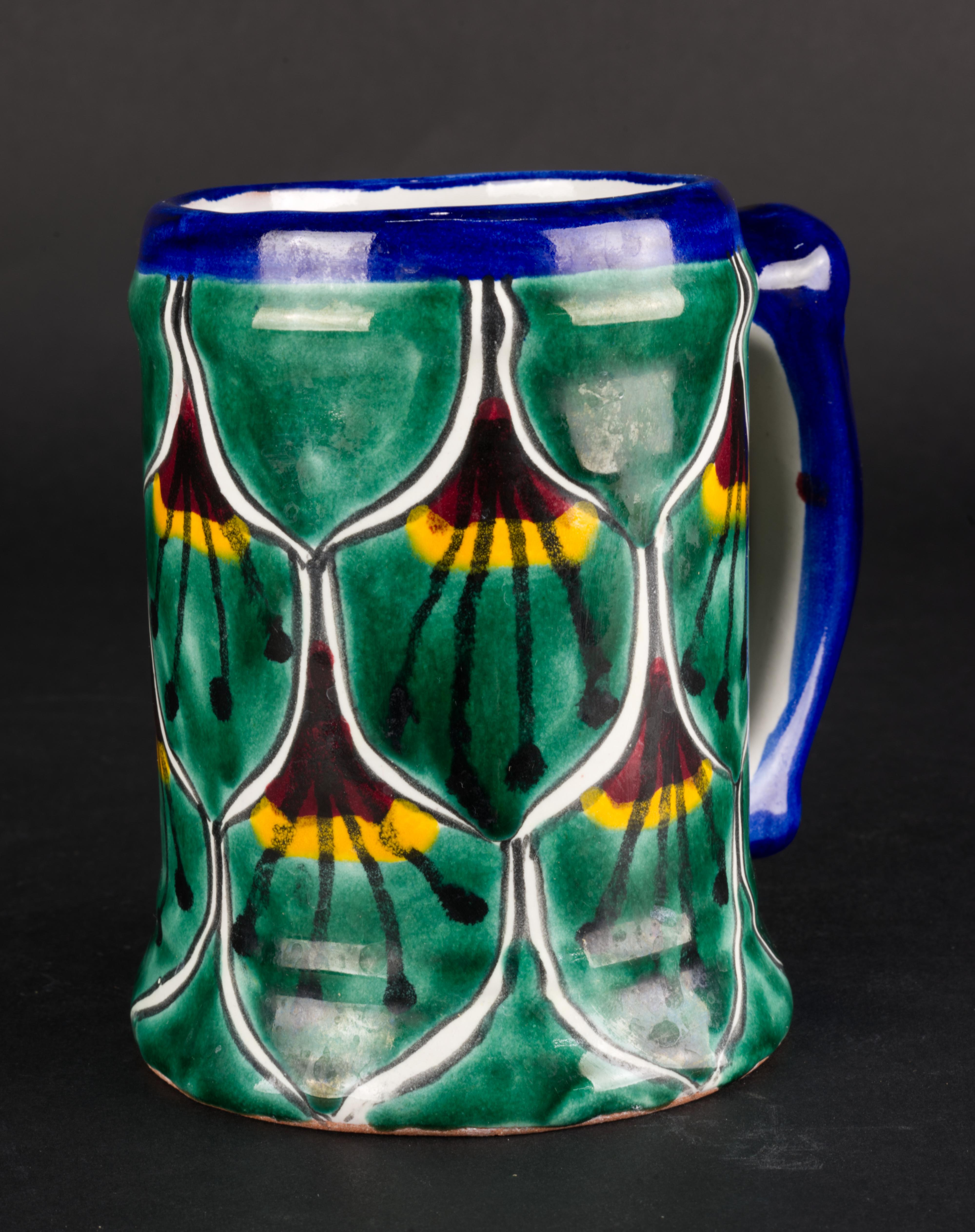 Tasse surdimensionnée Talavera Stein, céramique vintage faite à la main Bon état - En vente à Clifton Springs, NY