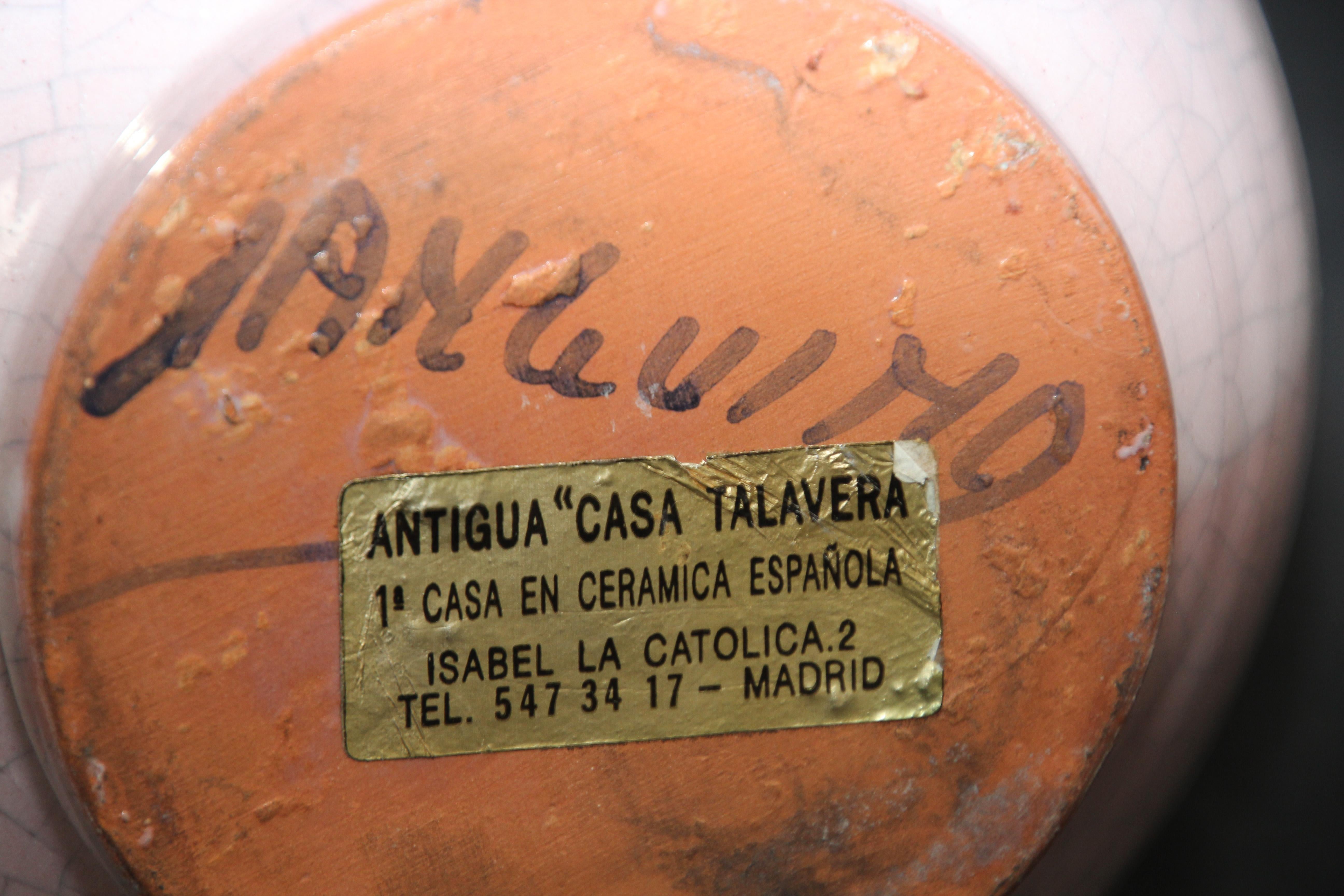 Talavera Krug aus glasierter Keramik, handgefertigt in Spanien im Angebot 2