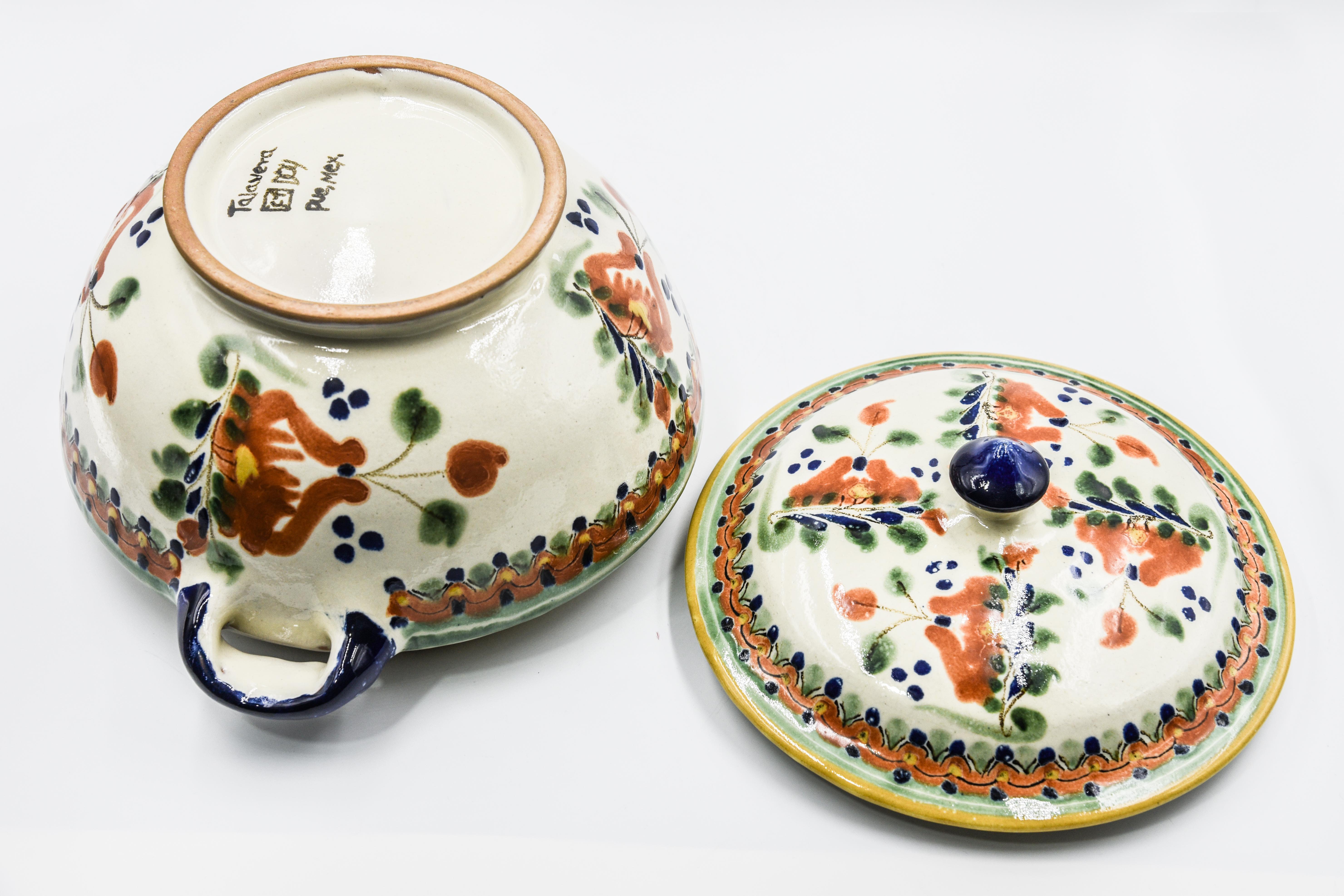 Talavera Serveware Ceramic Mexican Pottery Soup Tureen Traditional Colonial 4