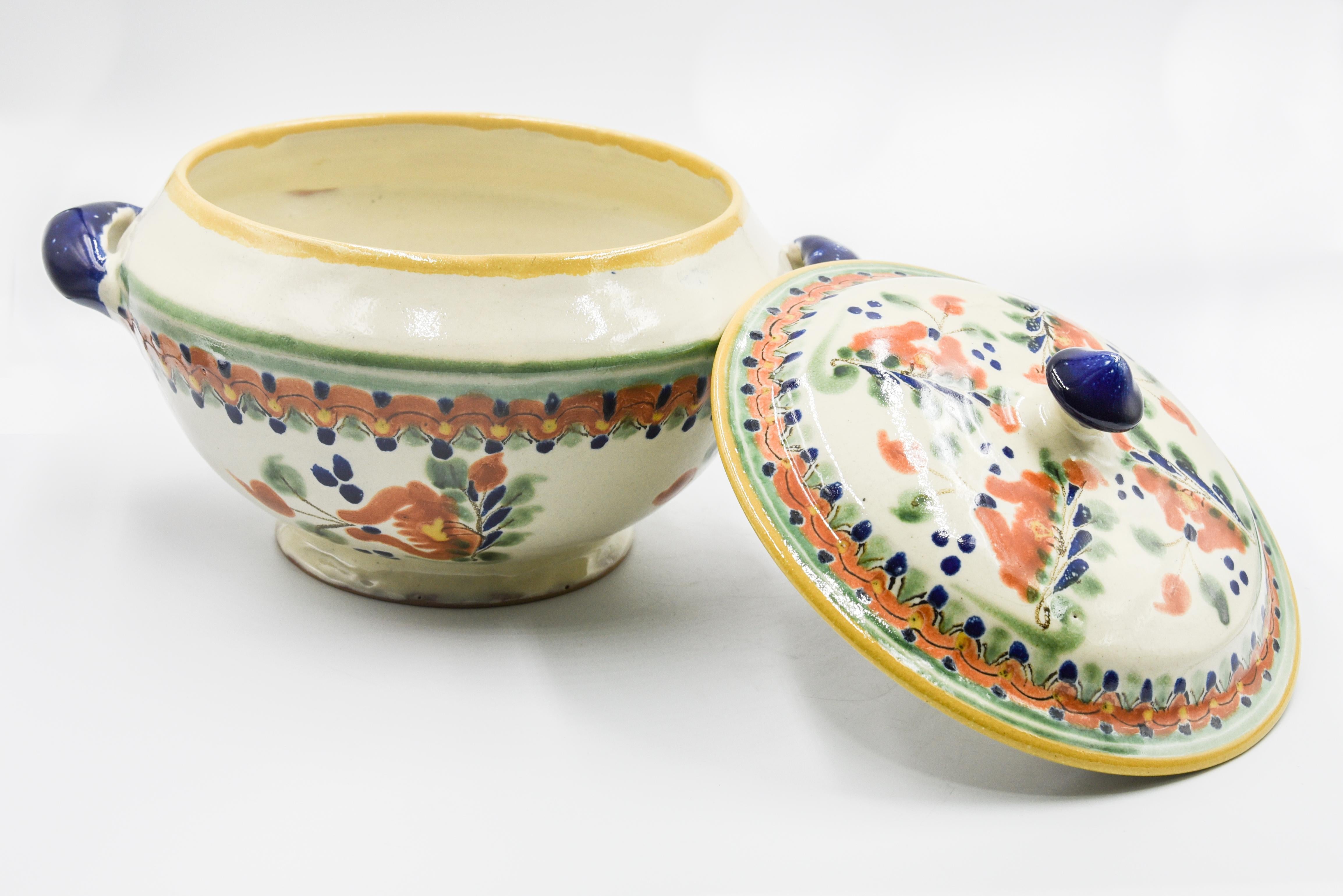 Spanish Colonial Talavera Serveware Ceramic Mexican Pottery Soup Tureen Traditional Colonial