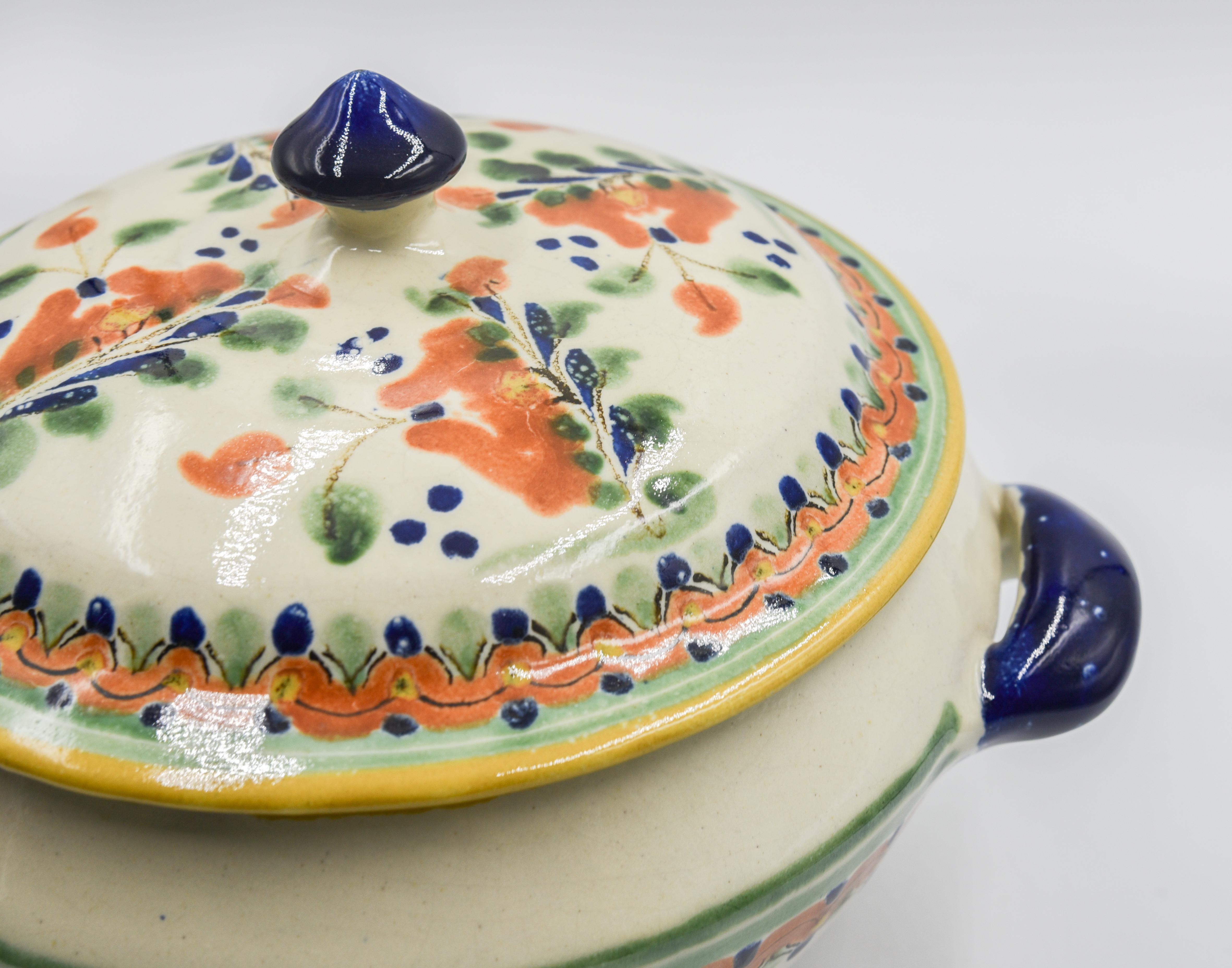Talavera Serveware Ceramic Mexican Pottery Soup Tureen Traditional Colonial 1