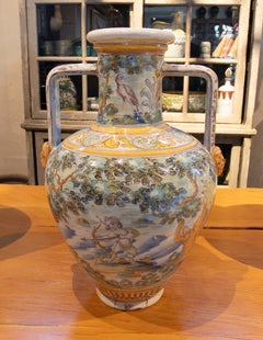 Talavera Vase with Hand-Painted Glazed Handles