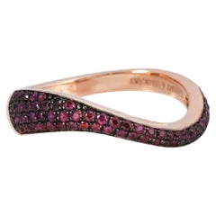 Talay Flow Wave Ruby Pave Ring in 18K Rose Gold by Kavant Sharart