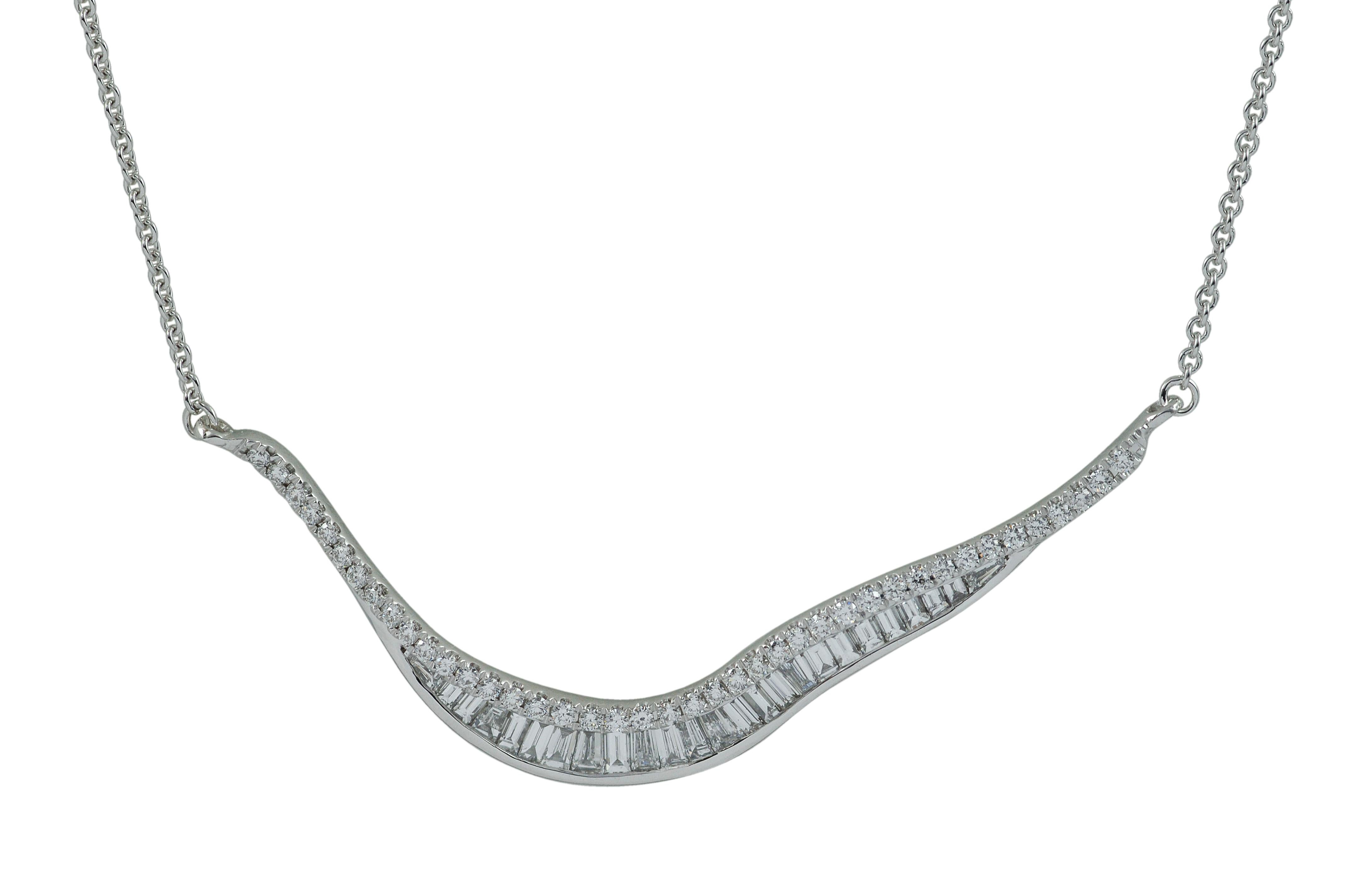 Talay Wave 19 Diamond Necklace 18K White Gold

Width: 1.0 cm
Length: 18.0 cm

The Skinny Flow Ring is the latest addition to the Flow series. It can be stacked easily with the other flow wave rings.

Talay explores the sea’s ephemeral character and