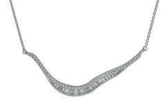 Talay Wave 19 Diamond Necklace 18K White Gold