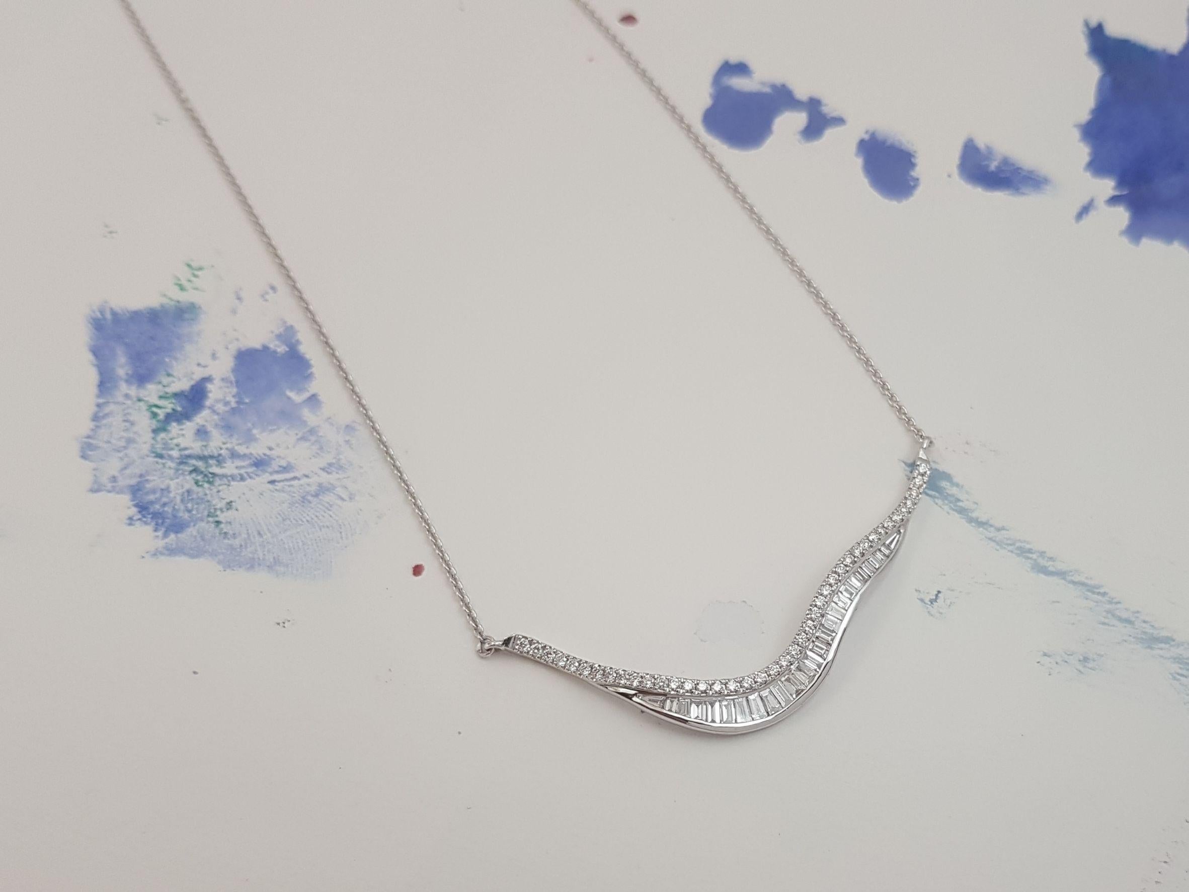 Talay Wave 19 Diamond Necklace 18K White Gold In condizioni Nuovo in vendita a Bangkok, 10