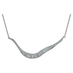 Talay Wave 19 Diamond Necklace 18K White Gold
