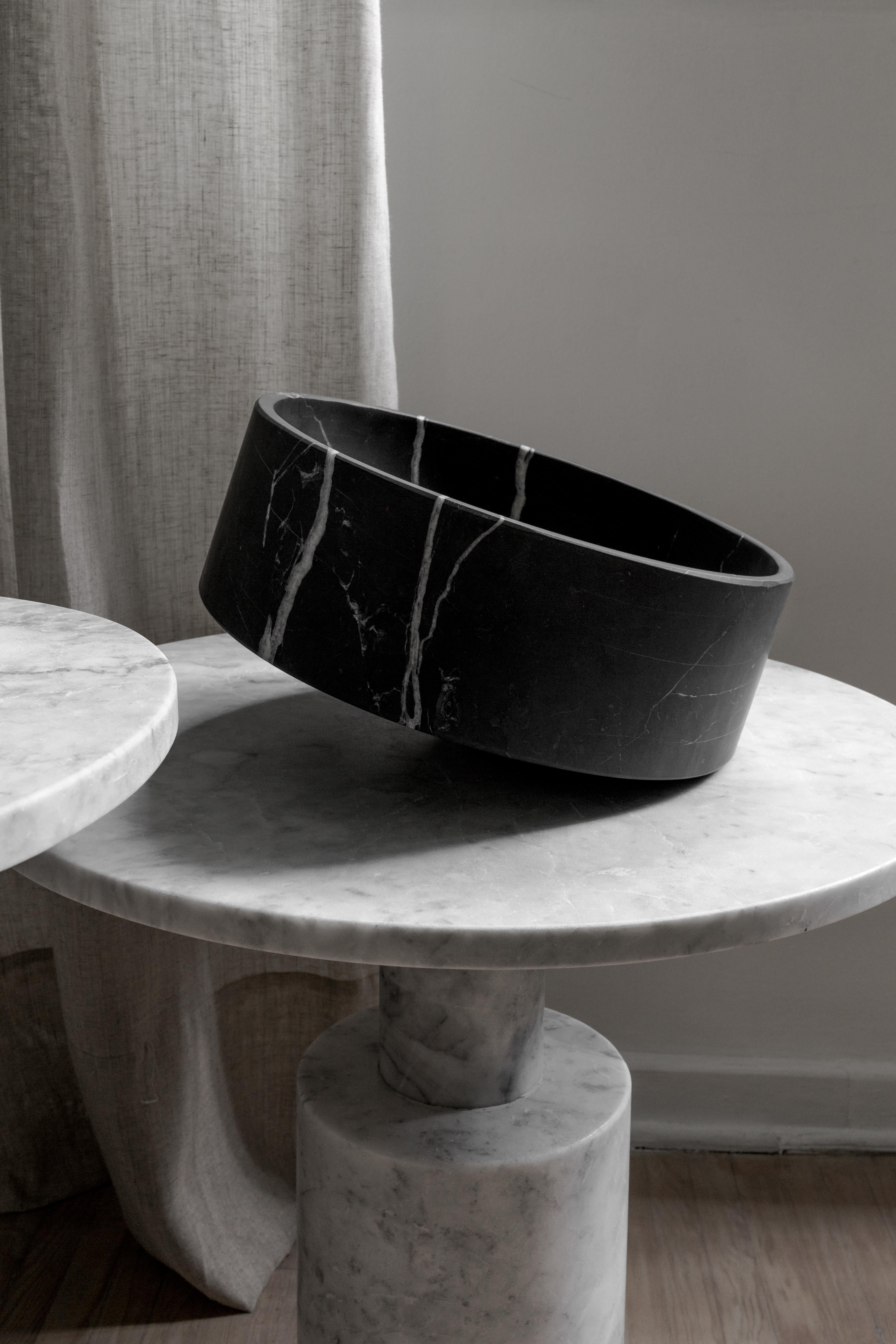 large black bowl carved