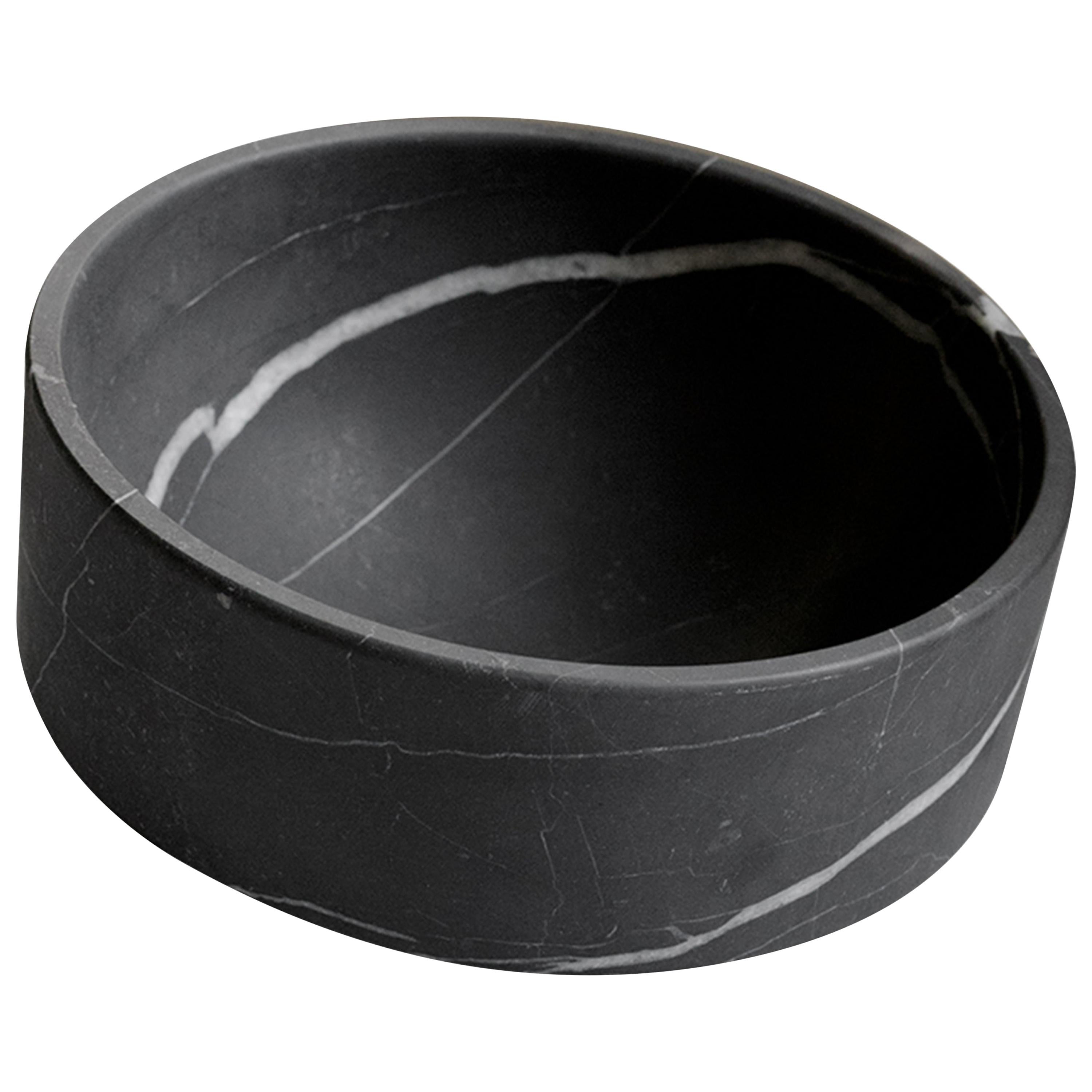 Talayot Black Marble Carved Small Bowl For Sale