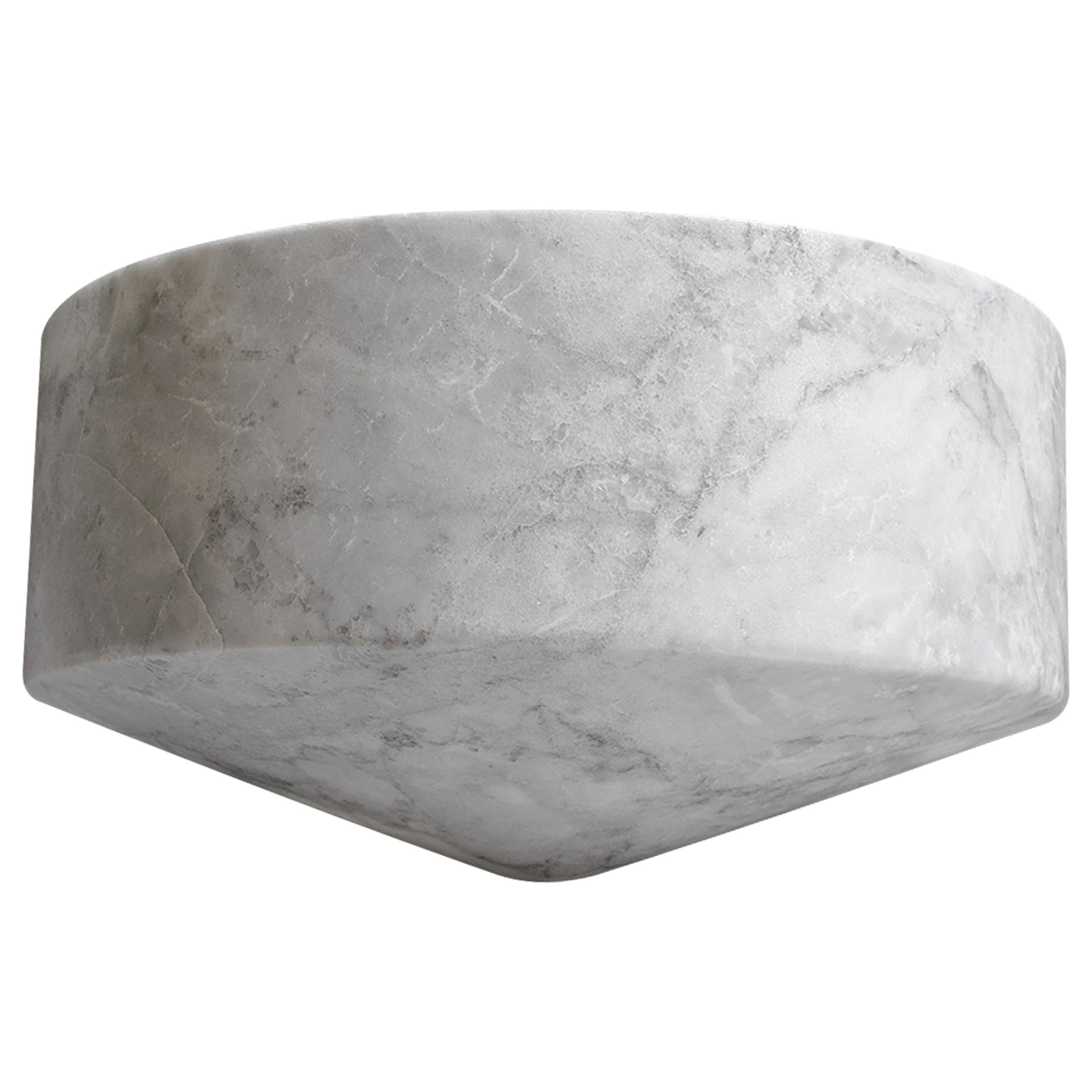 Talayot White Marble Carved Large Bowl For Sale