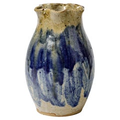 Talbot La Borne 1930 Abstract Blue and Brown Ceramic Vase Art Deco