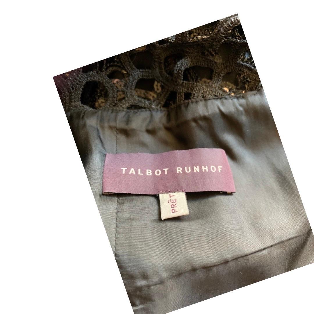 Talbot Runhof - Robe à sequins en dentelle guipure noire, rare, collection Celebrity Owned Taille 10 en vente 6