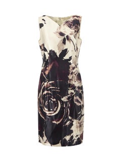 Talbot Runhof Floral Silk Sleeveless Midi Dress Size XL