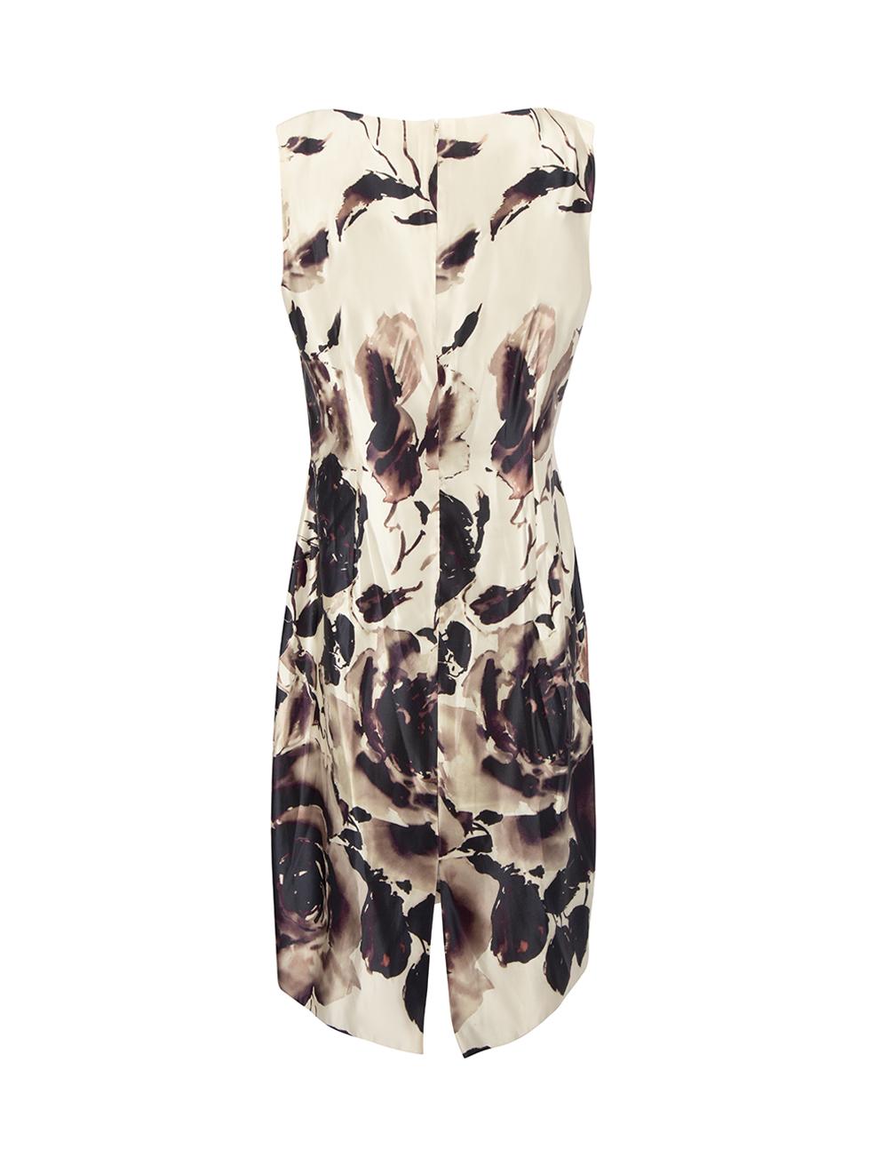 Talbot Runhof Floral Silk Sleeveless Midi Dress Size XL In Excellent Condition In London, GB
