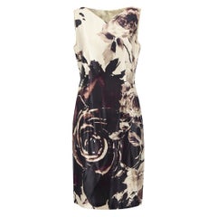 Talbot Runhof Vestido midi de seda floral sin mangas Talla XL
