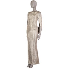 TALBOT RUNHOF gold SLIT SLEEVE EVENING GOWN Maxi Dress XS