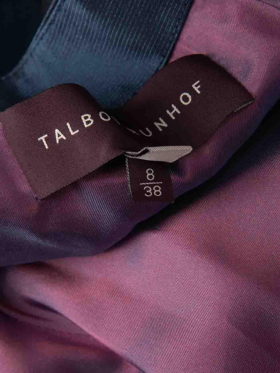 Talbot Runhof Robe longue froncée bleu marine, taille L en vente 1