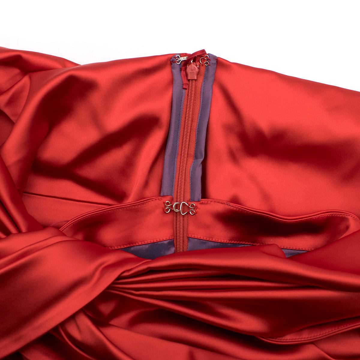 Red Talbot Runhof off-the-shoulder duchess-satin dress US 4