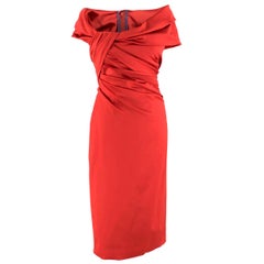 Talbot Runhof off-the-shoulder duchess-satin dress US 4