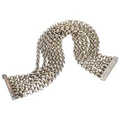 Talento 18 Karat White Gold Multi-Chain Diamond Bracelet