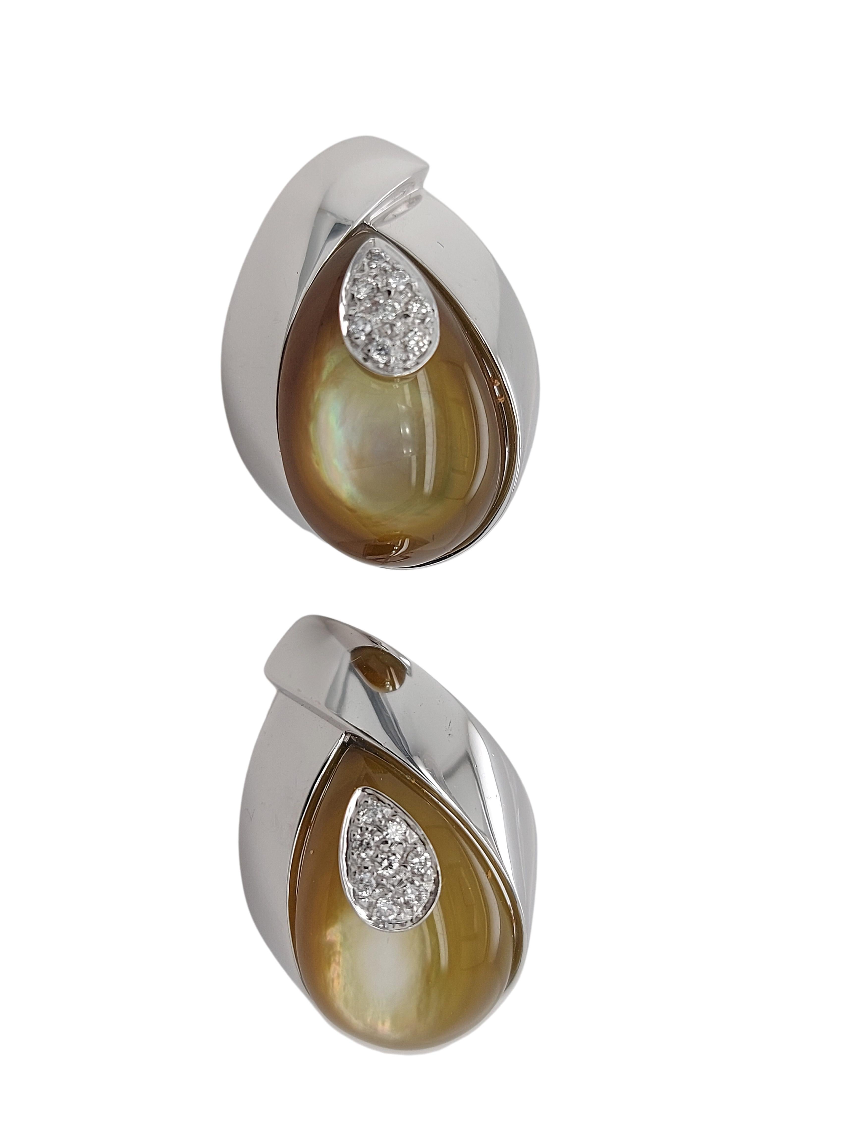 Ohrringe von Italyo Italiano aus 18 Karat Weißgold mit 0,20 Karat Diamanten (Brillantschliff) im Angebot