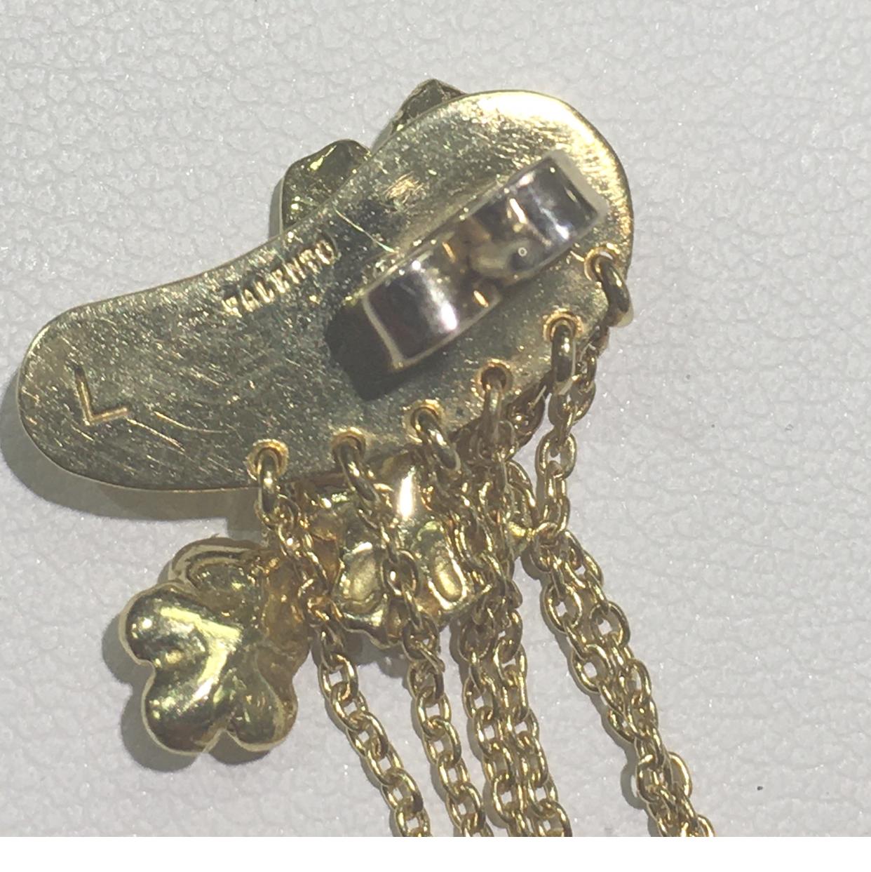 Talento Italiano Yellow Gold Flower Tassel Dangle Earrings For Sale 3