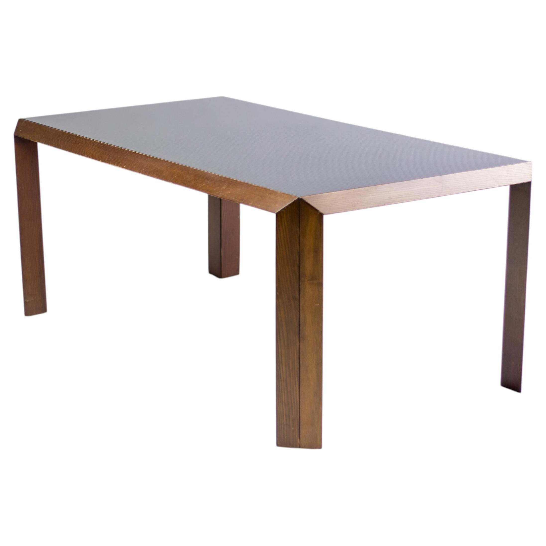 Talete Dining Table by Rosenthal, Black Glass & Ash, Modern Design, 1970s