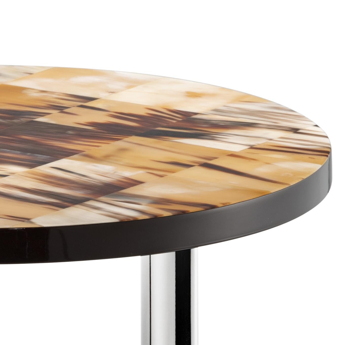 Talete Beistelltisch aus Corno Italiano und verchromtem Messing, Mod. 6061 (Italienisch) im Angebot