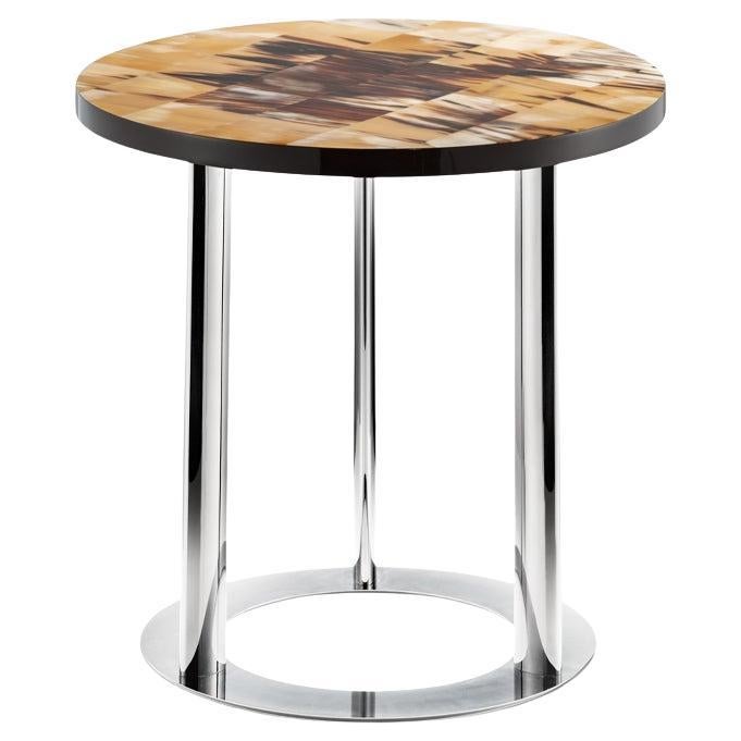 Talete Beistelltisch aus Corno Italiano und verchromtem Messing, Mod. 6061