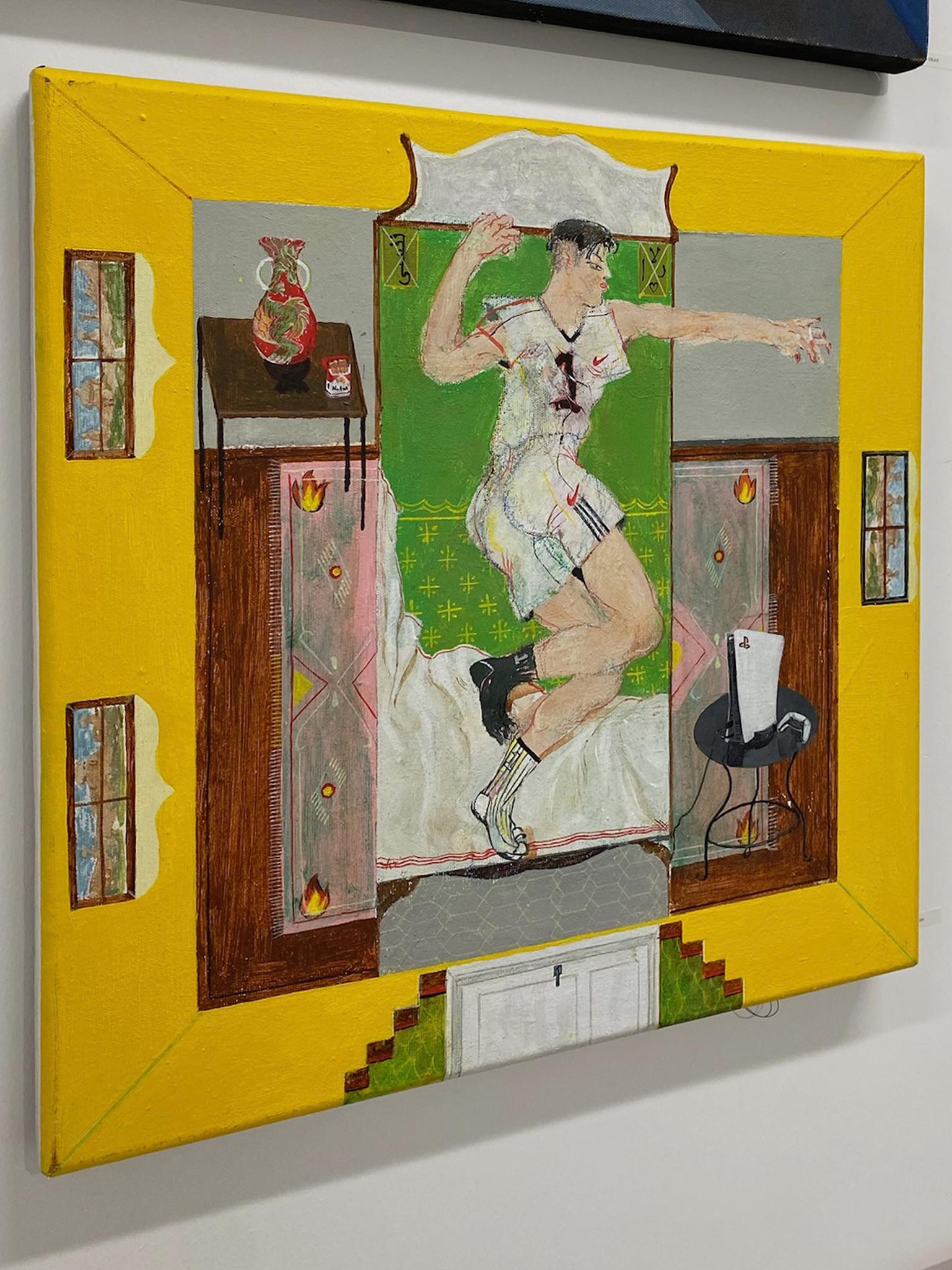 Yellow Yakuza - Contemporary Painting by Talha Okan