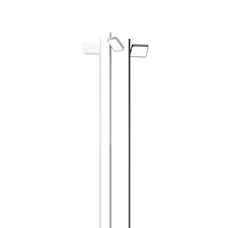 Aluminum Talia Floor Lamp in Black Matt/Gloss and Brass Finish by Pablo Designs For Sale