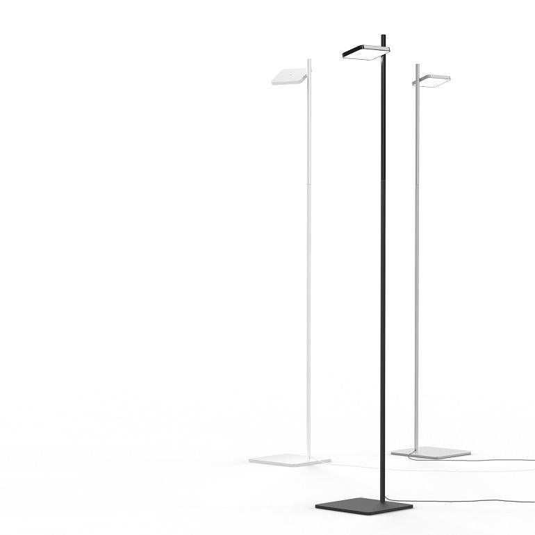 Talia Floor Lamp in Black Matt/Gloss and Brass Finish by Pablo Designs For Sale 1