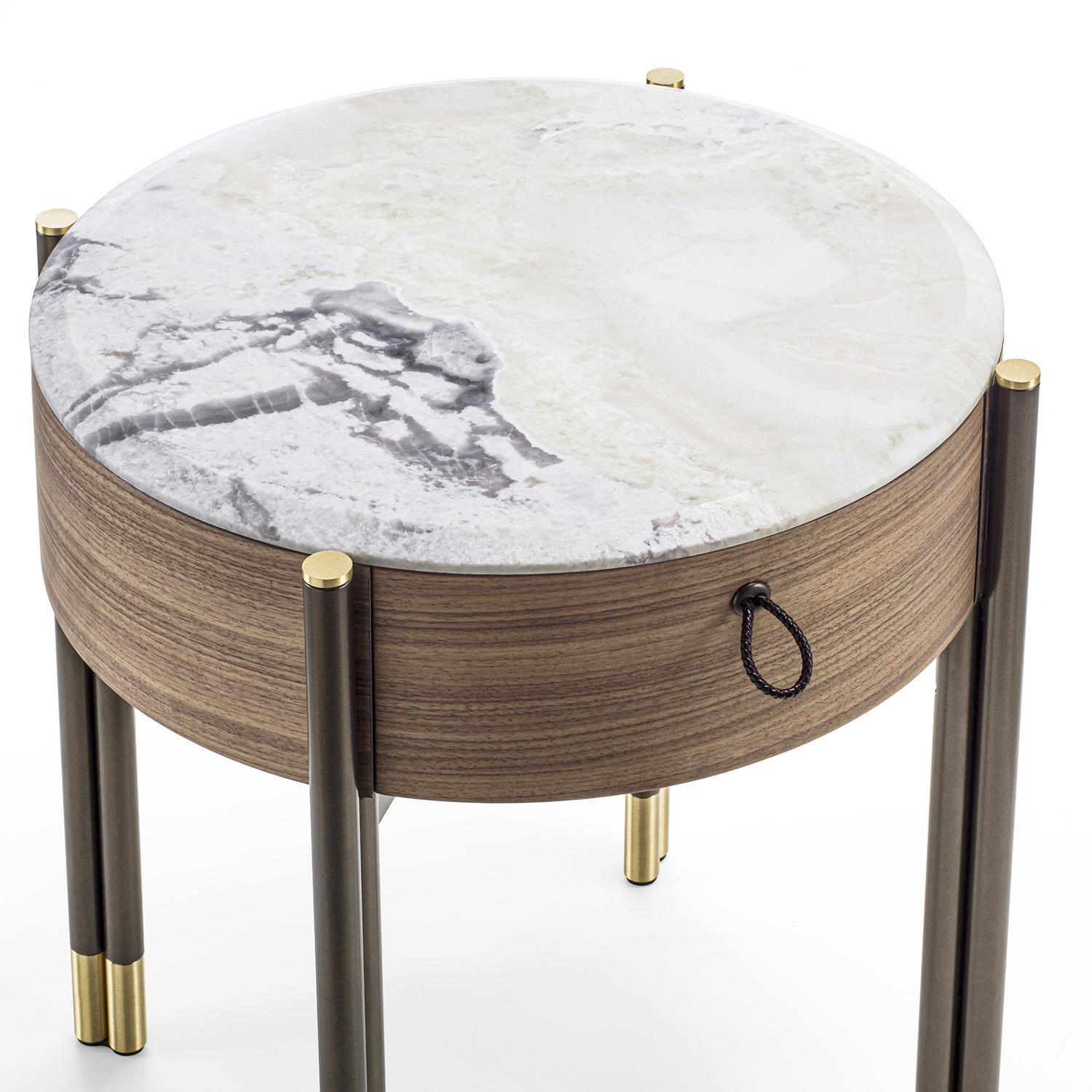 Metal Talia White Side Table For Sale
