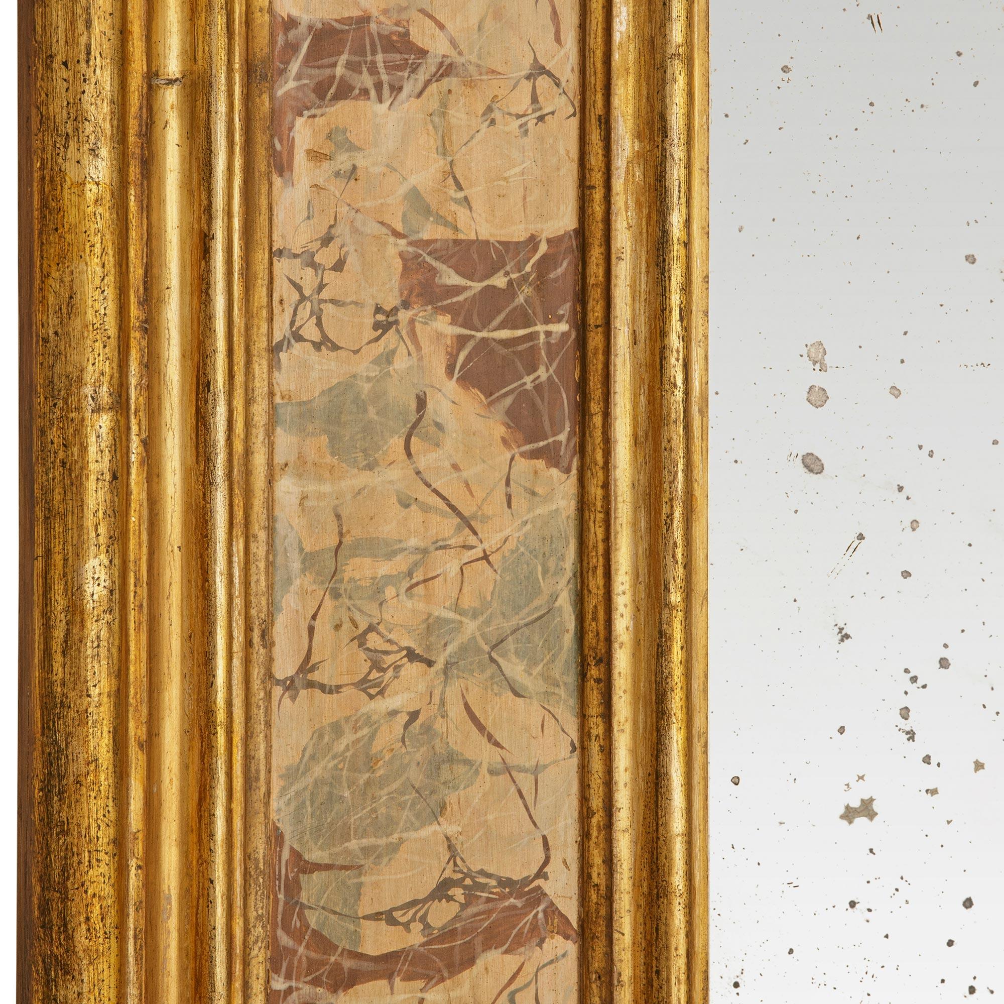 taliano del XVIII secolo neoclassico. Specchio in marmo dipinto a finto colore e mecca In condizioni buone in vendita a West Palm Beach, FL