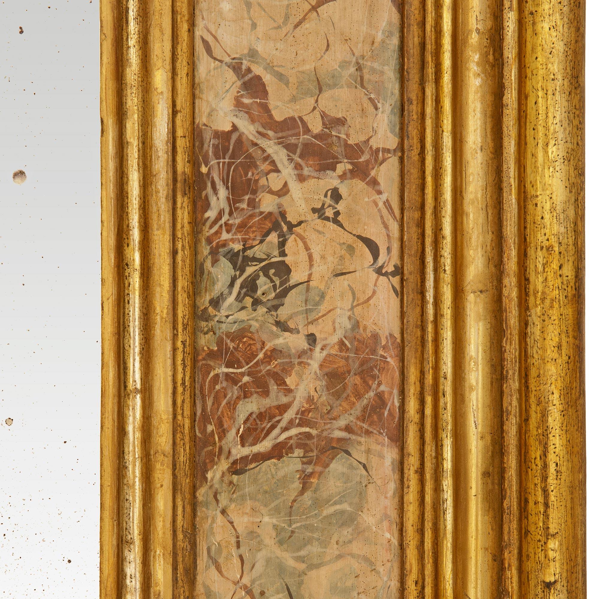 Fino al XVIII secolo taliano del XVIII secolo neoclassico. Specchio in marmo dipinto a finto colore e mecca in vendita