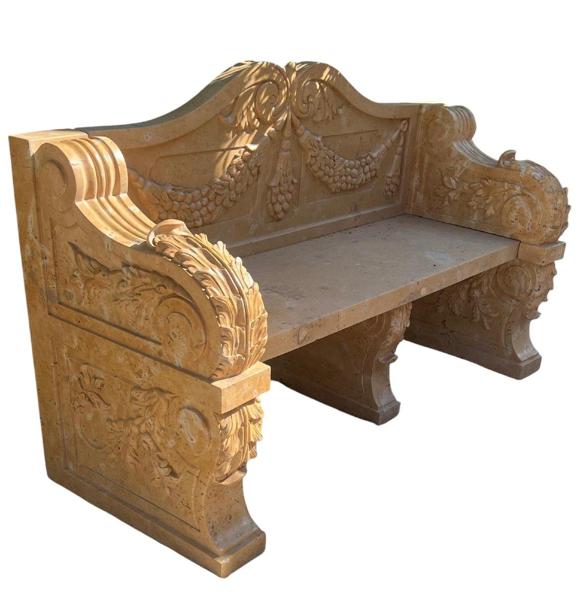 Greco Roman talian Marble Bench – 20th Century For Sale