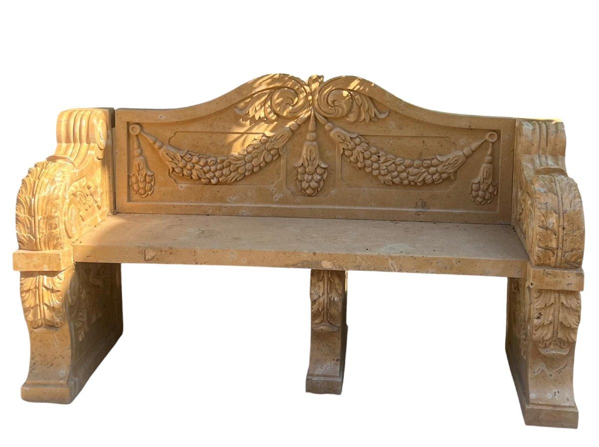 Italian talian Marble Bench – 20th Century For Sale