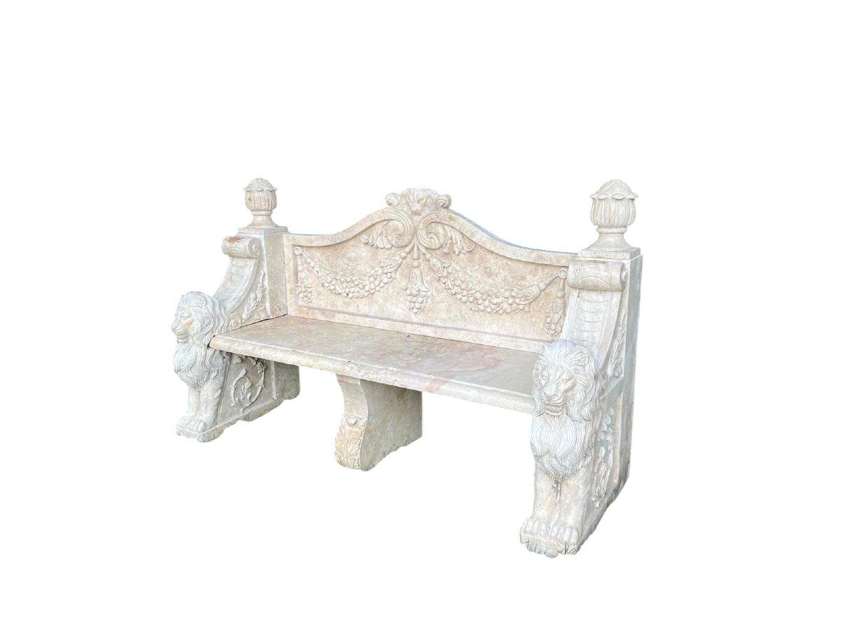 Italian talian Marble Bench – 20th Century For Sale