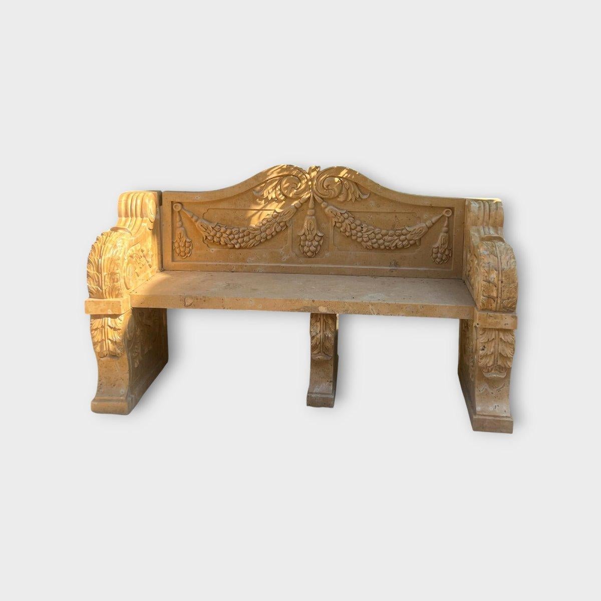 talian Marble Bench – 20th Century In Good Condition For Sale In Madrid, ES